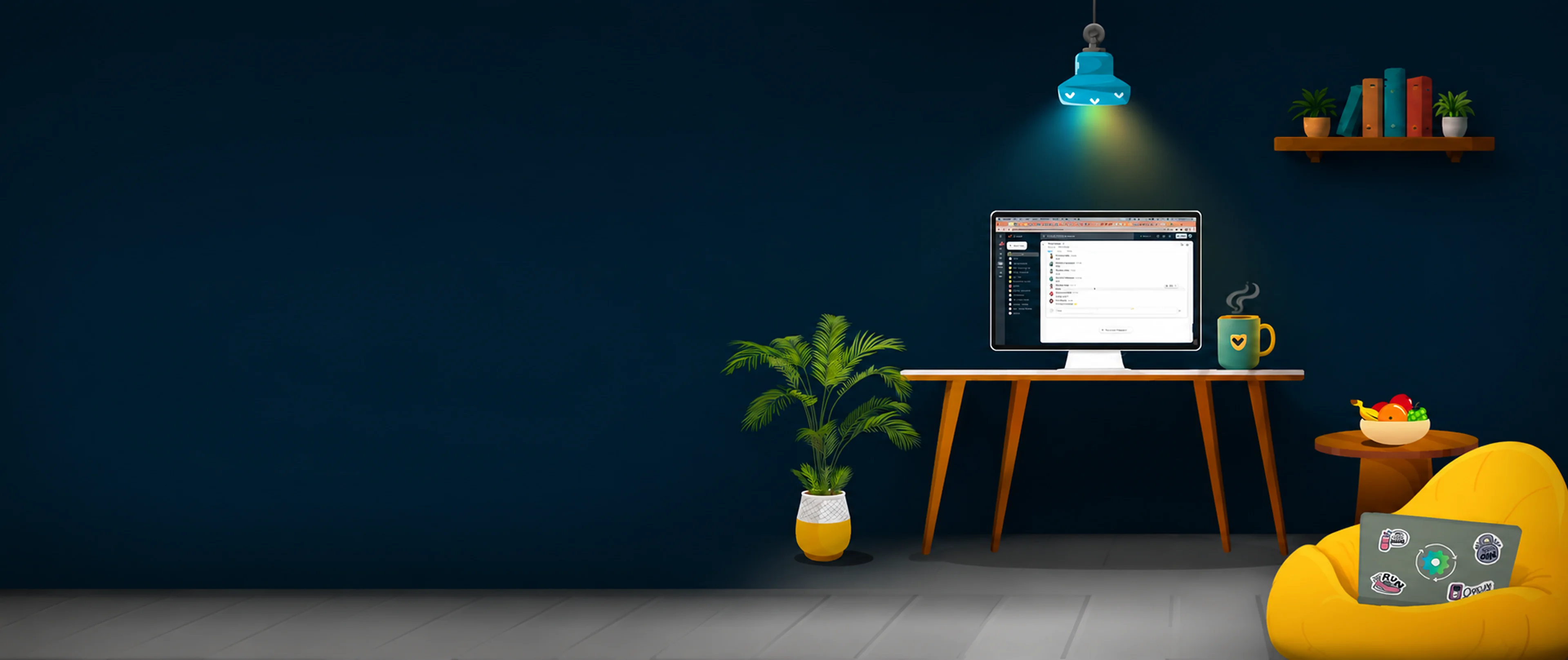 Virtual office welcome scene at i-SmokeStack