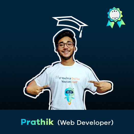 Prathik — Web Developer intern at i-SmokeStack startup internship