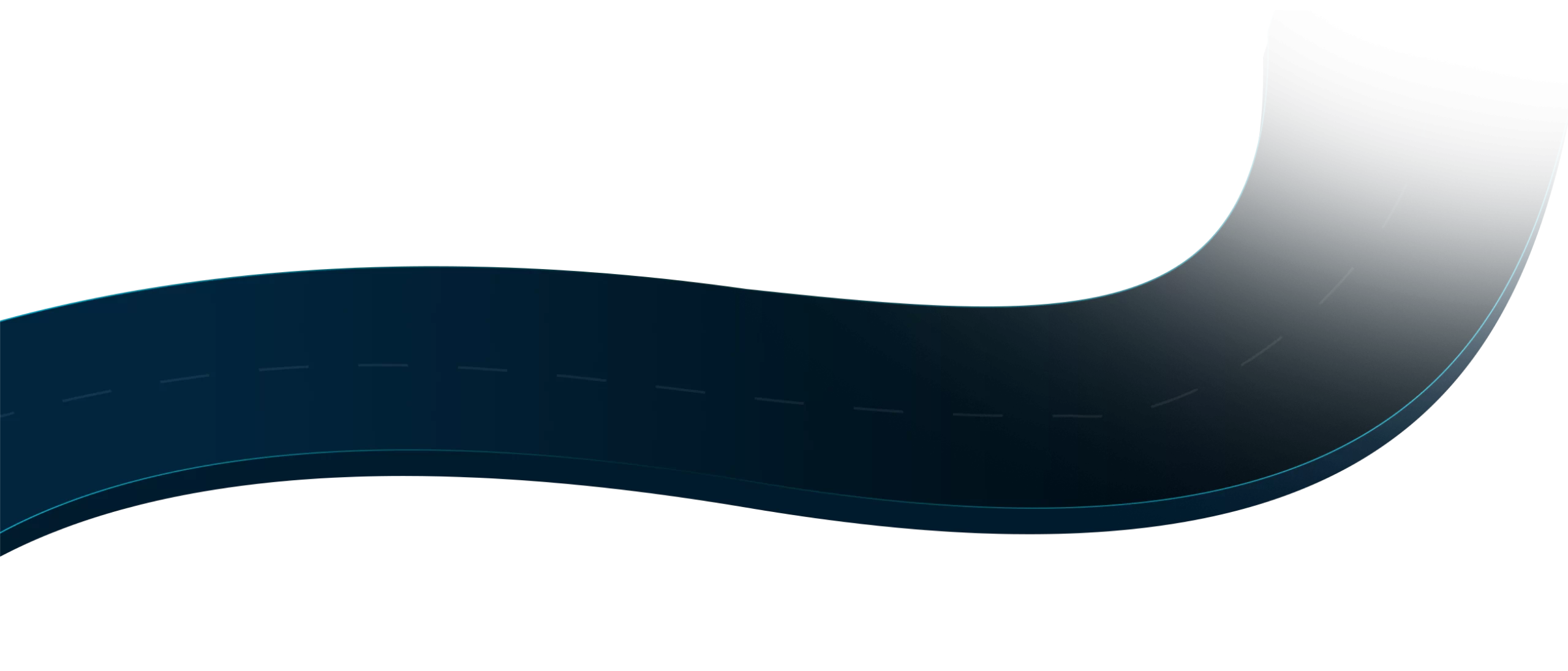 Curved road at the start of the internship virtual journey