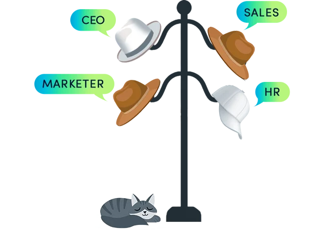 Startup founder managing multiple roles and responsibilities simultaneously